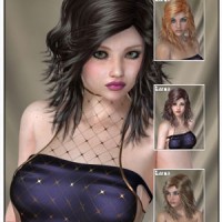 Luna Hair for Genesis 2 Female(s) and Victoria 4は、スタイリッシュ！ 改訂版